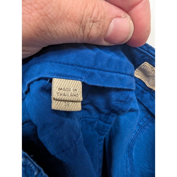 Burberry Brit Sz 38 Royal Blue‎ Cotton Flat Front Blue Chino Shorts 7" Inseam - Picture 5 of 5